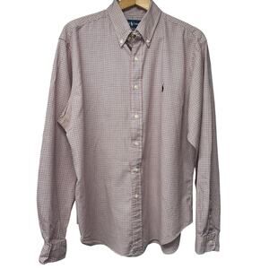 Ralph Lauren Polo Red Black Check Plaid 17 x 36/37 Button Down Shirt Classic Fit